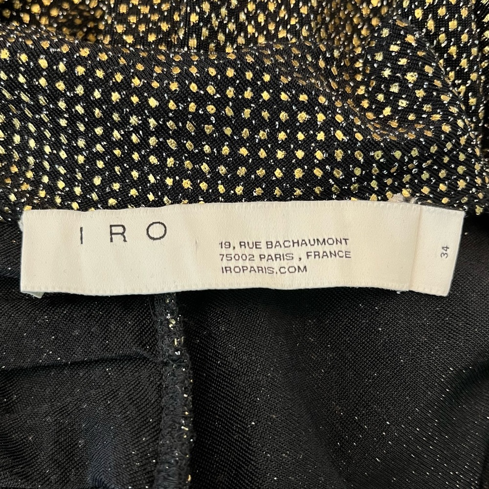 NWT IRO Rasile Metallic Dress Long Sleeve Black Gold Size Size 34 - Picture 13 of 13